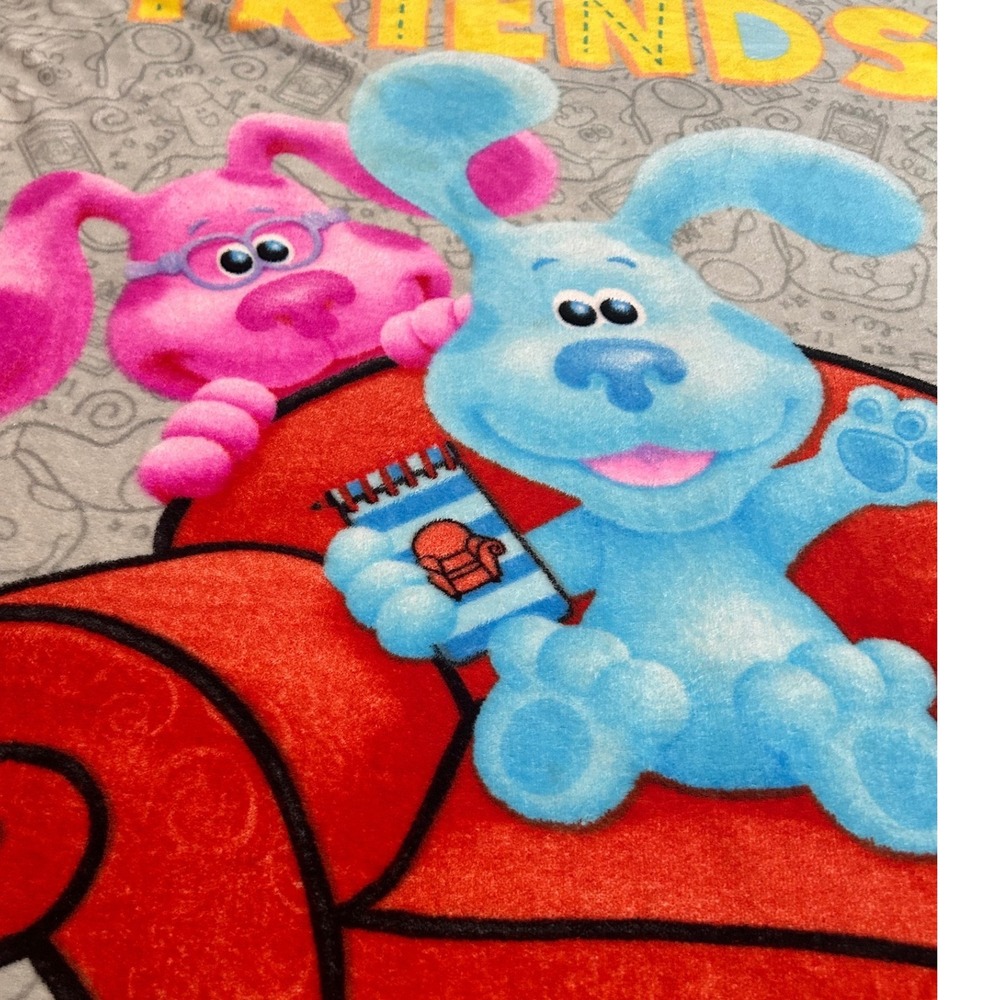 Nickelodeon Blues Clues & You Best Friends Fleece Throw Blanket Blue Magenta - Picture 3 of 7